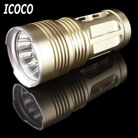 Icoco 5 Led Aluminum Alloy Bright Powerful Flashlight Unique Torch