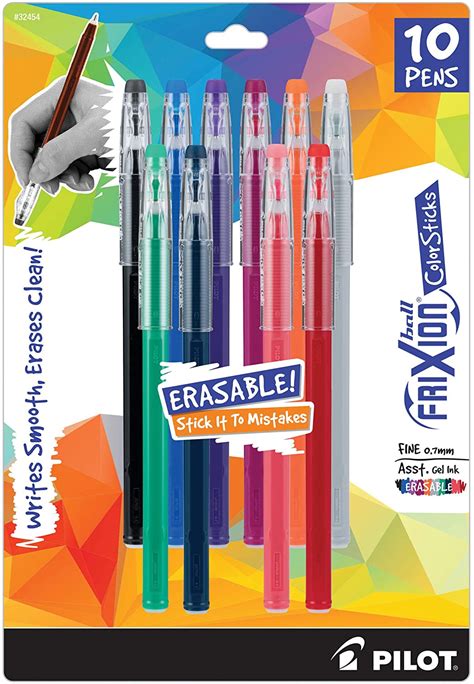 Pilot Frixion Colorsticks Erasable Gel Ink Pens Assorted