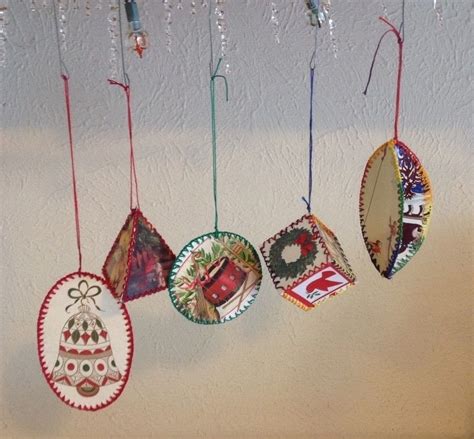 Now line up the ruler along one of the long edges, mark the card 3/4 from each corner, and then make another mark 3/4 in from there. Christmas Card Ornaments · How To Make A Christmas Tree ...