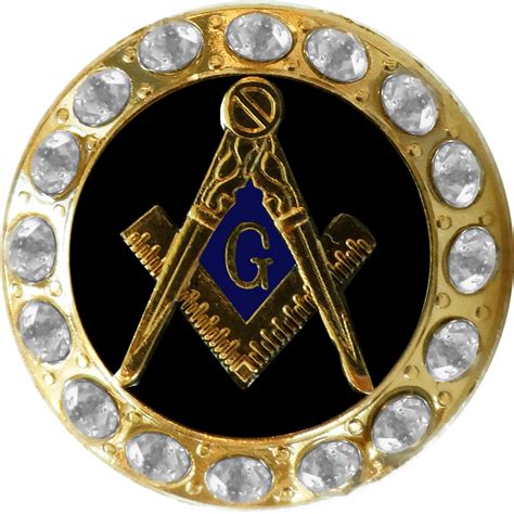 Mm 316 Masonic With Rhinestones Lapel Pin