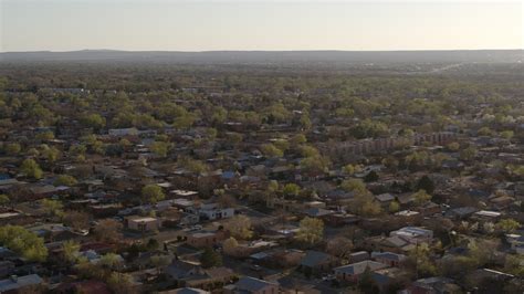 57k Stock Footage Aerial Video Of A Wide Orbit Of Urban Neighborhoods