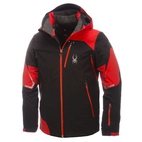 Spyder Leader Ski Jacket Men Black Volcano Red Black This Flashy