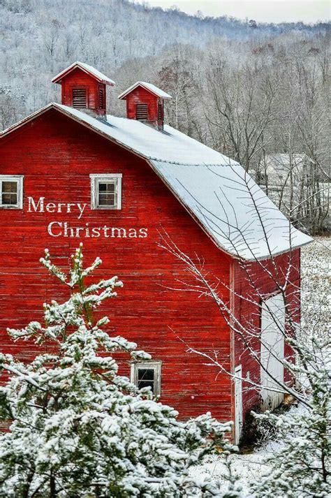Pin By Sandy On Country Christmas Christmas Scenery Red Barns