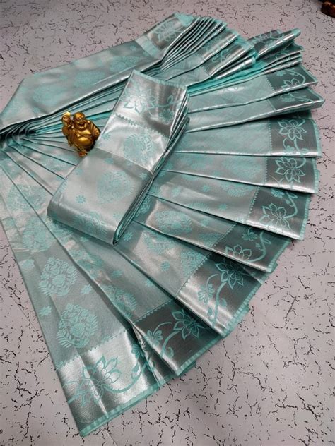 Semi Silk Pale Green Elite Bridal Saree Handwash Saree Length 6 M With Blouse Piece At Rs
