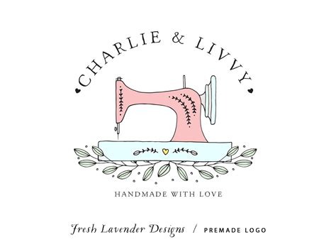 Custom Logo Premade Hand Drawn Logo Hand Drawn Sewing Logo Etsy