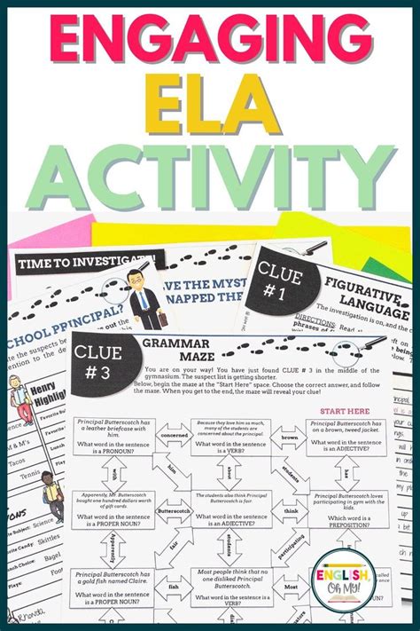 Back To School Ela Mystery Back To School Activity Middle School Ela
