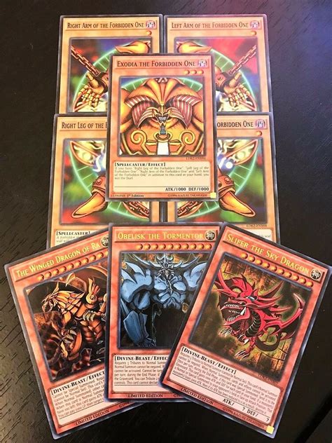 Exodia (エクゾディア, ekuzodia) is an archetype of dark spellcaster monsters, with its first member released in legend of blue eyes white dragon and its first support released in millennium box gold edition. YUGIOH TCG: EXODIA + EGYPTIAN GOD CARDS: OBELISK SLIFER RA - 8-CARD SET - LDK2 | eBay