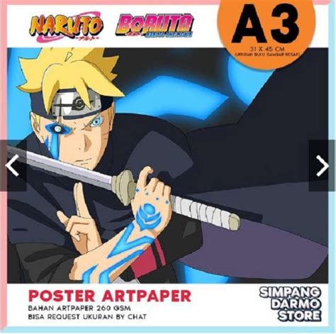 Jual Poster Naruto Boruto Kakashi Itachi Sasuke Poster Anime Karton Art
