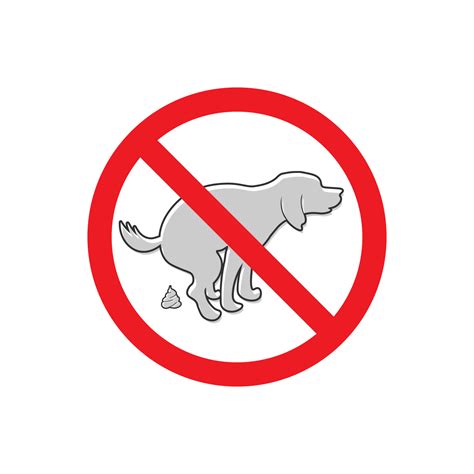 No Dog Poop Sign Icon Pooping Is Forbidden Isolated Vector