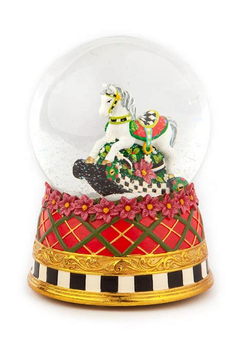 Mackenzie Childs Carousel Horse Snow Globe Bergdorf Goodman