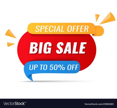 Sale Banner Up To 50 Off Royalty Free Vector Image