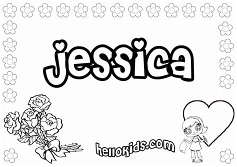 Jessica Name Coloring Page Coloring Home