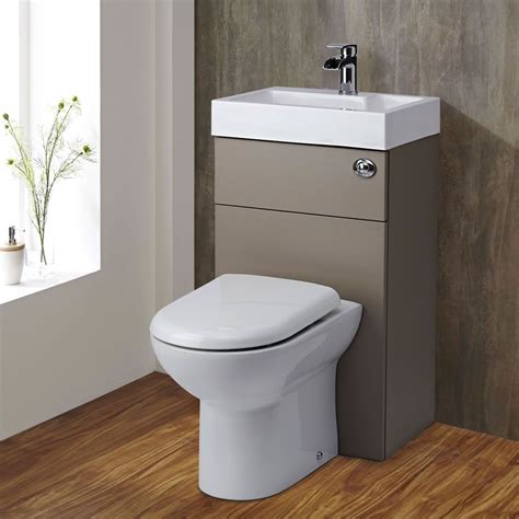 Milano Stone Grey Modern Linton Toilet And Basin Unit Combination 502mm X 890mm 1 Tap Hole