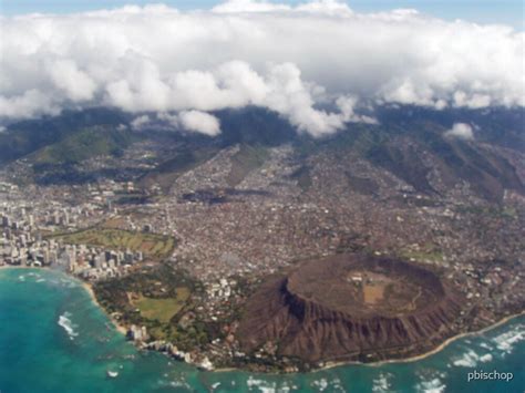 Diamond Head Crater Aerial View By Pbischop Redbubble