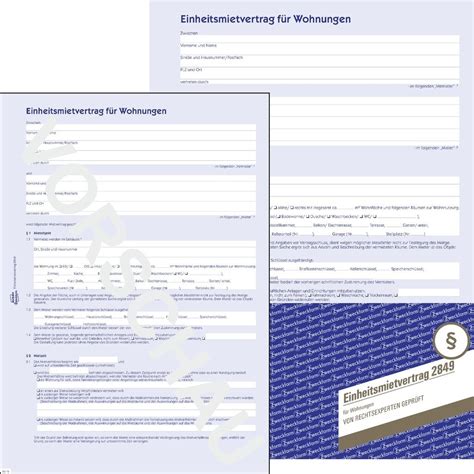 Möchte der vermieter die zahlung der. Einheitsmietvertrag für Wohnungen | 2849 | Avery Zweckform