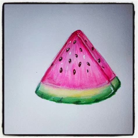 A Watermelon Slice Quick Sketch Using Copic And Some Prismacolor