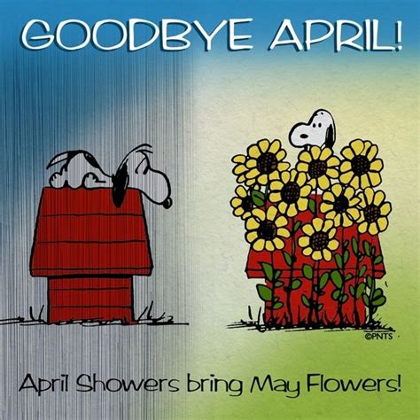 Goodbye April Quotes Quote May Months Snoopy April May
