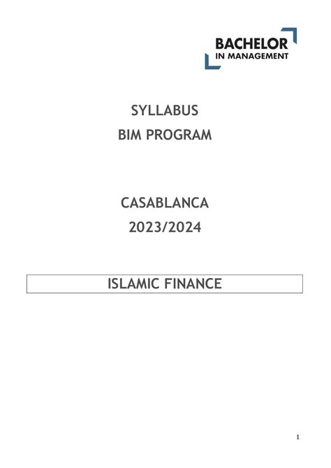 Islamic Finance Elective