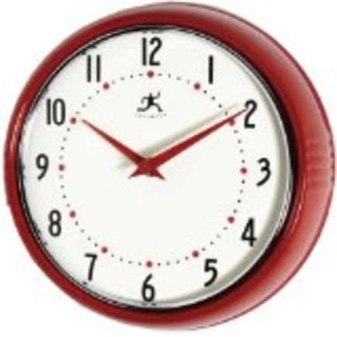 Best Red Kitchen Wall Clocks Large Retro Red Apple And Rooster A