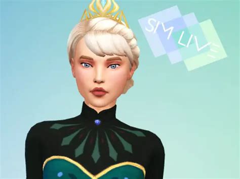 Sims 4 Hairs The Sims Resource Elsa Coronation Hair Retextured By