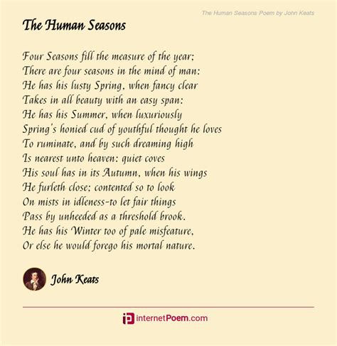 The Human Seasons Poem By John Keats