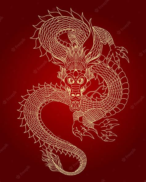 Premium Vector Traditional Chinese Dragon Illustration