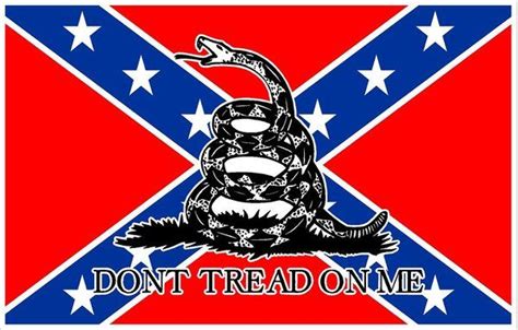 While many today use the dont tread on me flag as both a tribute to american resilience and an expression of their own desire to remain free and the flag standing alone is typically not viewed as racist. Badass Dont Tread On Me Rebel Flags - USA & Confederate ...