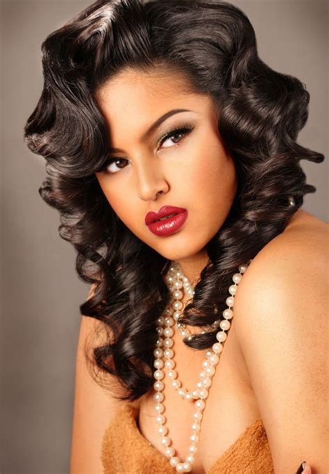 Vintage Beauty To The Shoulders And Its Real Marilyn Ish Hair Styles Black Women Hairstyles