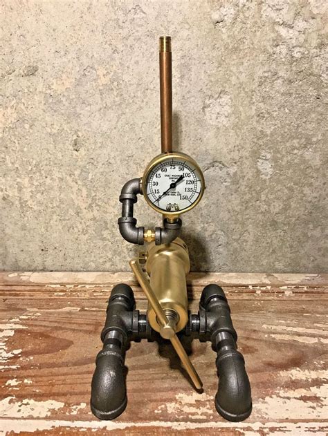 Vintage Brass Steampunk Lamp Part Base Regulator Pressure Valve
