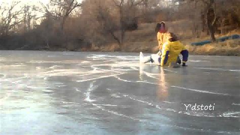 Ice Skating Accident On A Pond Youtube