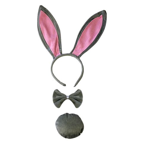 Women Girls Rabbit Cosplay Bunny Ears Headband Bow Tie Tail Headwear