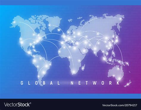 Global Network Worldwide Communication And Vector Image