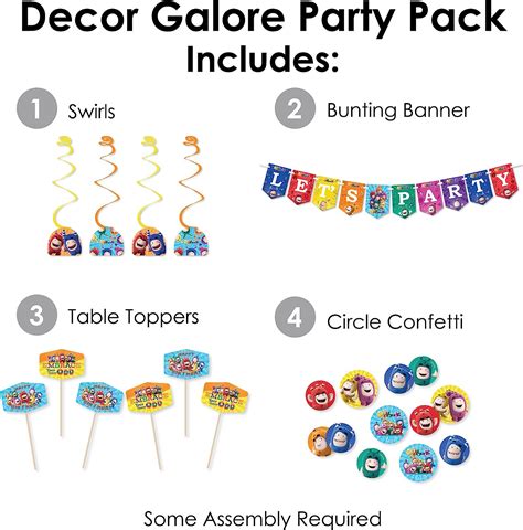 Buy Oddbods Kids Birthday Party Supplies Decoration Kit Decor