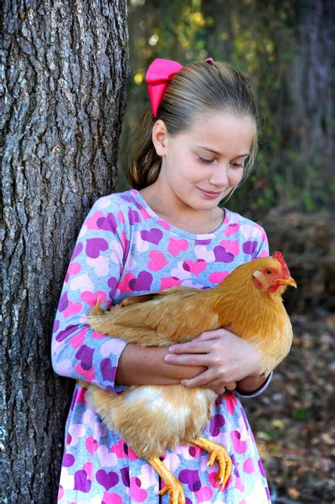 Animal Lover On The Farm Stock Image Image Of Watching 154521289