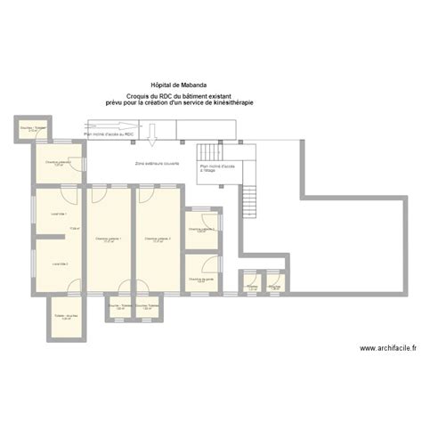 Hôpital De Mabanda Bâtiment Existant Plan 9 Pièces 83 M2 Dessiné