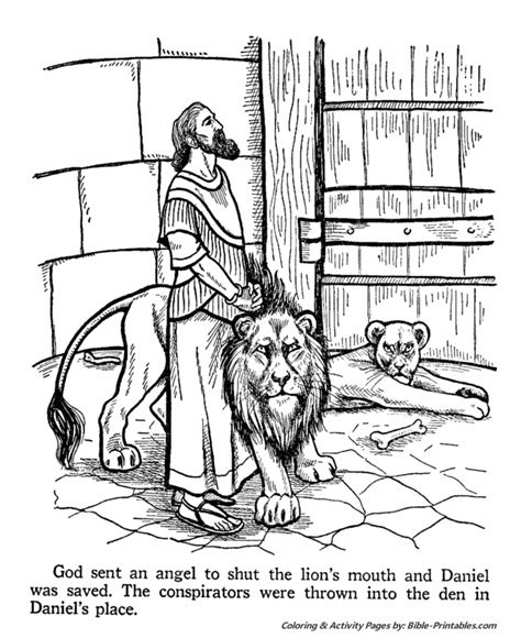 Daniel In The Lionsden Free Colouring Pages