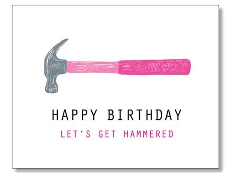 Get Drunk Happy Birthday Card Lets Get Hammered Party