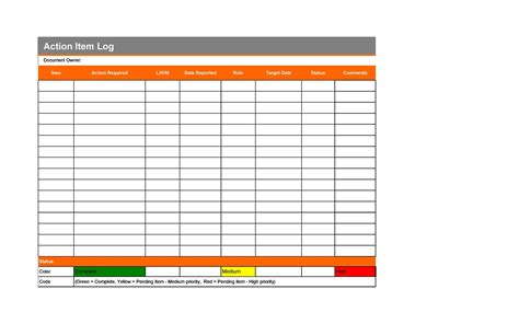 Action Item Tracker Template Excel Database