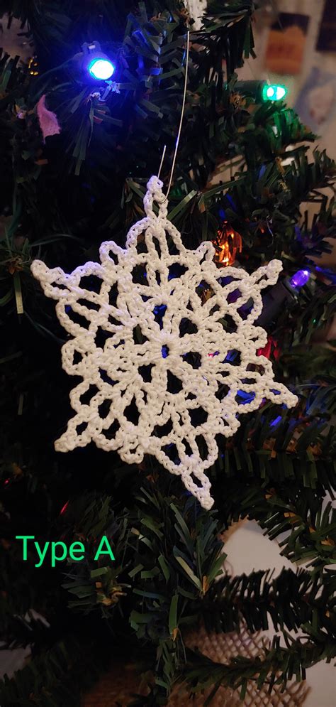 Handmade Crochet Snowflake Ornament Etsy