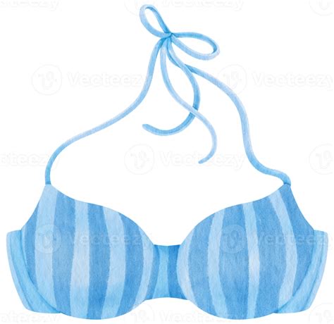 Blue Stripes Bikini Swimsuits Watercolor Style For Summer Decorative