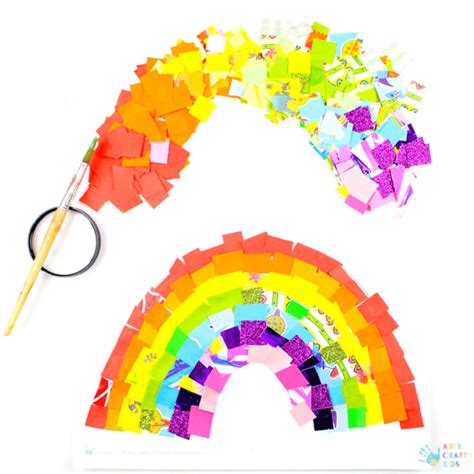 Rainbow Paper Collage Art Project Arty Crafty Kids