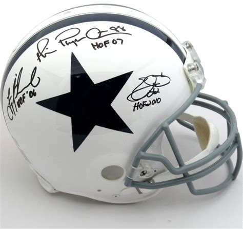 Troy Aikman Emmitt Smith And Michael Irvin Autographedsigned Dallas Co