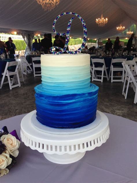 Textured Buttercream Wedding Cake 2 Tier Blue Ombre Rettews
