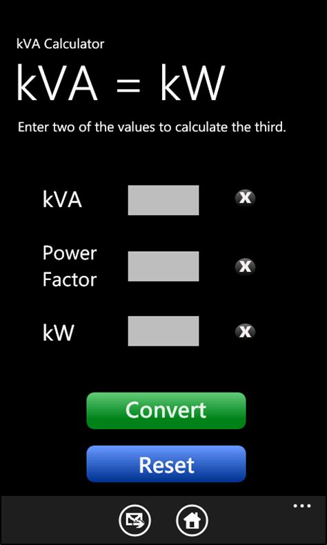 Home›conversion›power conversion› kw to hp. kVA Calculator for Windows 7 Phone & iPhone, iPad, iPod ...