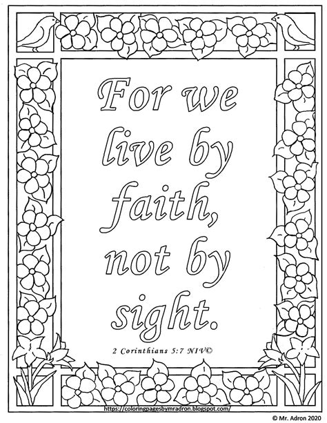 Printable Faith Page Coloring Pages