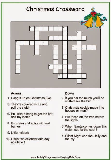 It comes with a helpbox with words needed in the crossword. 5 Easy Christmas Crosswords For Kids Printable