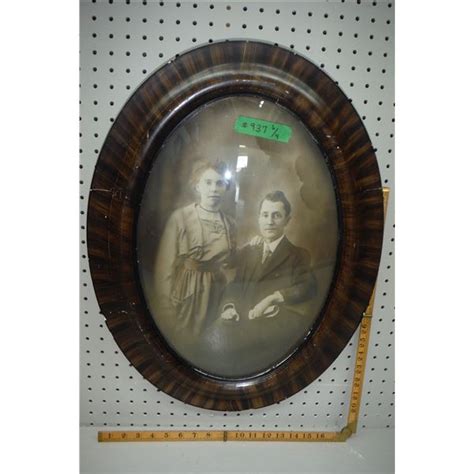 Antique Oval Picture And Frame Convex Glass Schmalz Auctions