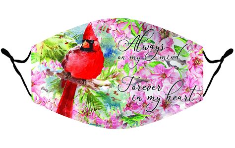 Always On My Mind Forever In My Heart Flower Cardinal Memorial Etsy