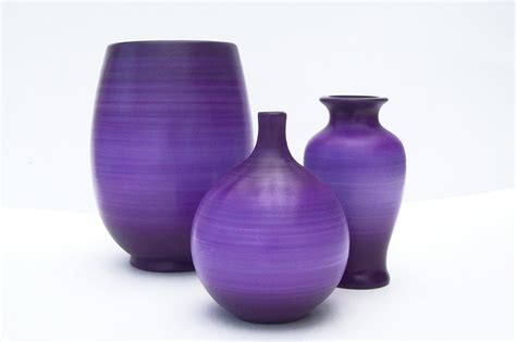 Violet Purple Ceramic Vase Set