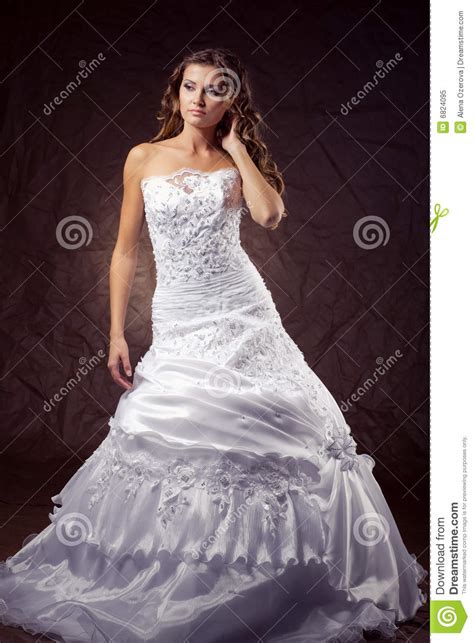 Fashion Model Wearing Wedding Dress Stock Image Image